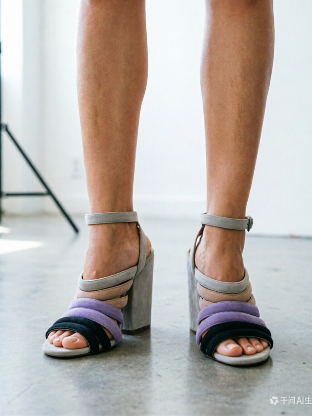 Dries Van Noten grey black lavander strappy sandals - Picture 11 of 12